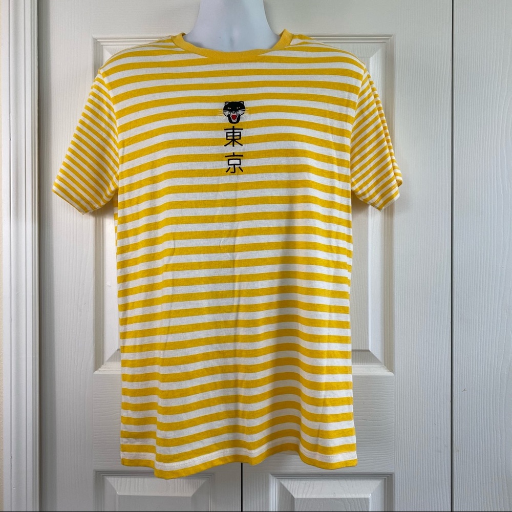 Neon Riot Stripped T shirt Size M